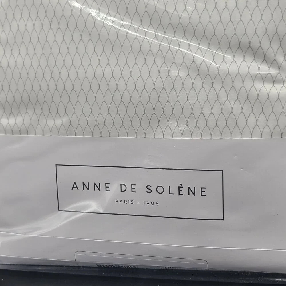 Anne De Solene Perle Lune Queen Fitted Sheet 100% Cotton Percale NEW $275